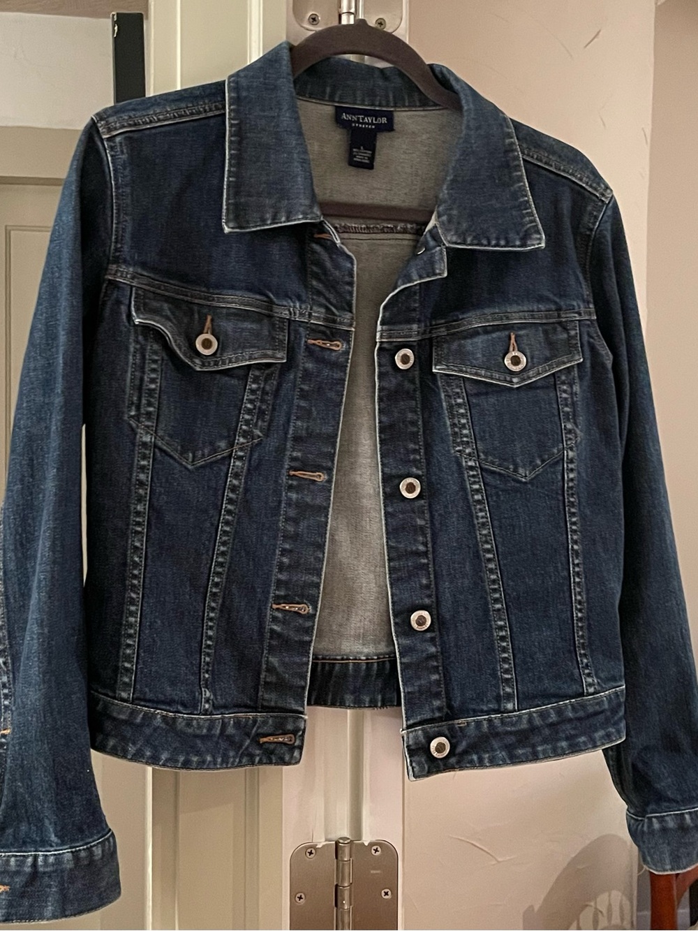 Ann Taylor Women's Dark Blue Denim Jacket size L